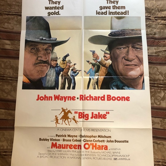 1971 original John Wayne “Big Jake” movie poster 41” x 27”NOT a repo; au… - Picture 10 of 10